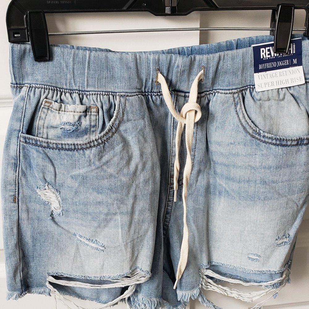 NWT: Rewash Boyfriend Jogger Shorts Vintage Reunion Super High Rise Size M - Picture 1 of 3